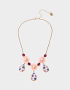Betseyjohnson Enchanted Flower Drop Necklace Pastel Multi