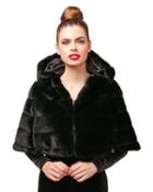 Steve Madden In The Dark Of The Night Faux Fur Capelet Black