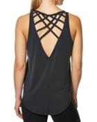 Steve Madden Criss Cross Open Back Tank Black