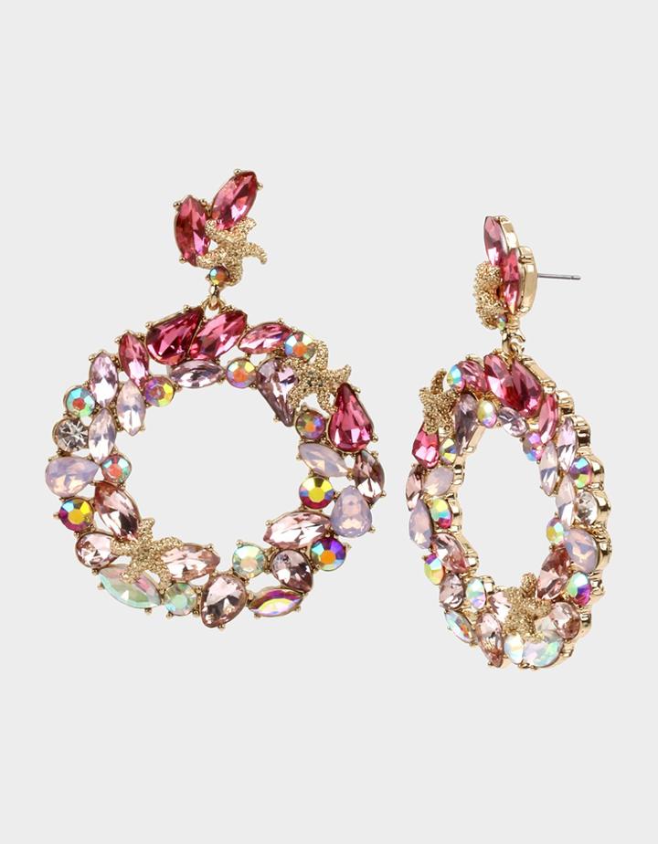 Betseyjohnson Surfmaid Wreath Earrings Pink