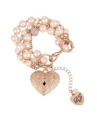 Steve Madden Little Angels Heart Bracelet Pink