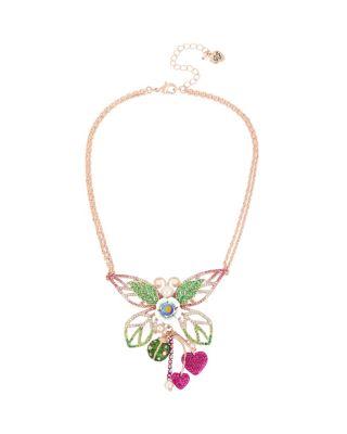 Steve Madden Fruity Petals Butterfly Pendant Pink
