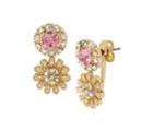 Betseyjohnson Betsey Blue Tickled Pink Flower Front Back Earrings Pink