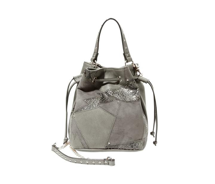 Betseyjohnson Shock It To Me Drawstring Crossbody Grey