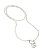 Steve Madden Betsey Blue Pearl And Ring Necklace Crystal