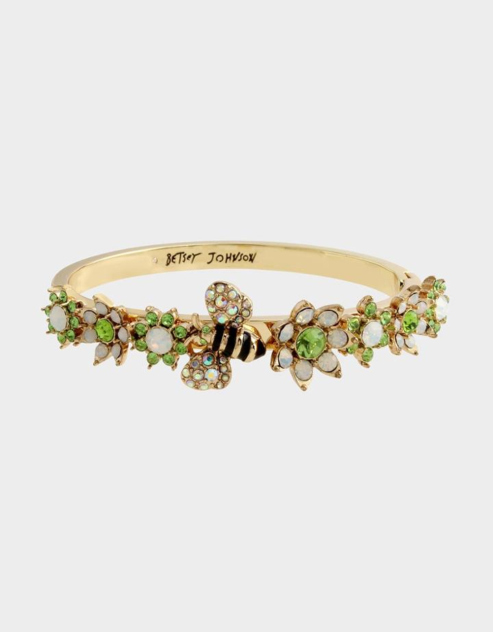 Betseyjohnson Buzz And Bloom Bangle Green