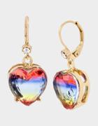 Betseyjohnson Rainbow Retro Heart Drop Earrings Rainbow Multi