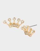 Betseyjohnson Summer Picnic Crown Stud Earrings Crystal