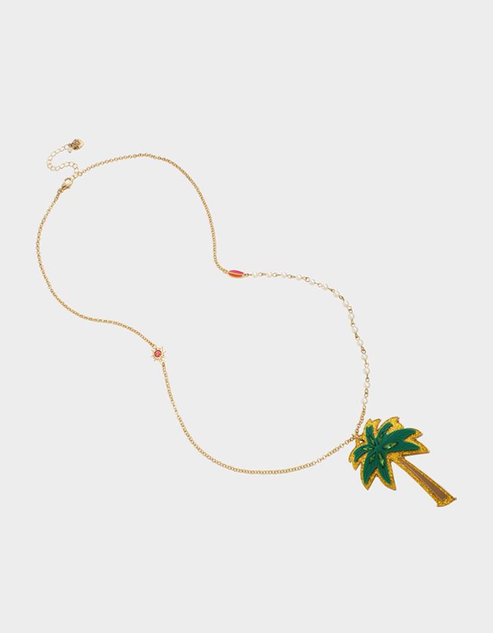Betseyjohnson Catch The Wave Palm Tree Pendant Green