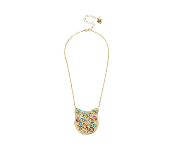 Betseyjohnson Just Kitten Around Pave Cat Pendant Multi