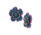 Betseyjohnson Blooming Betsey Flower Clip Earrings Blue