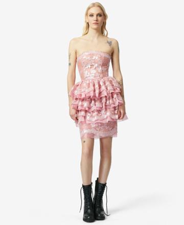 Betseyjohnson Bj Vintage Ruffles Galore Dress Pink