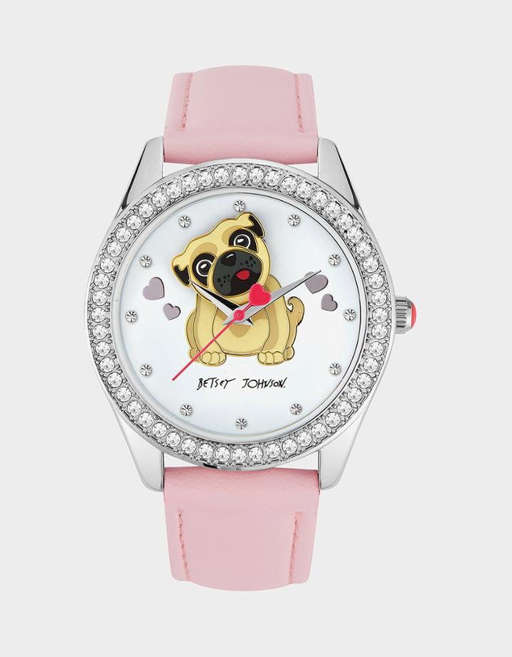 Betseyjohnson Bauble Pug Watch Pink