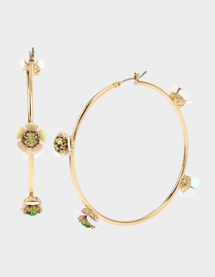 Betseyjohnson Sweetness And Light Flower Hoop Earrings Multi