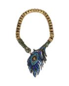 Steve Madden Statement Critters Peacock Necklace Multi