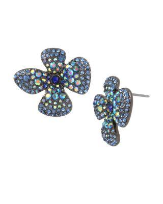 Steve Madden Fairytale Dreams Blue Flower Studs Blue