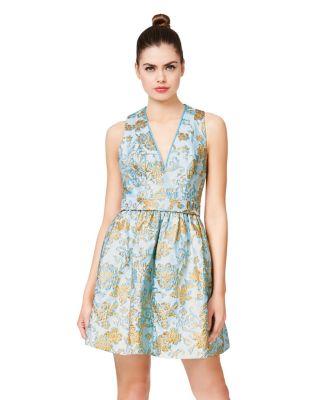 Steve Madden Belle Of The Ball Bow Back Dress Gold Multi