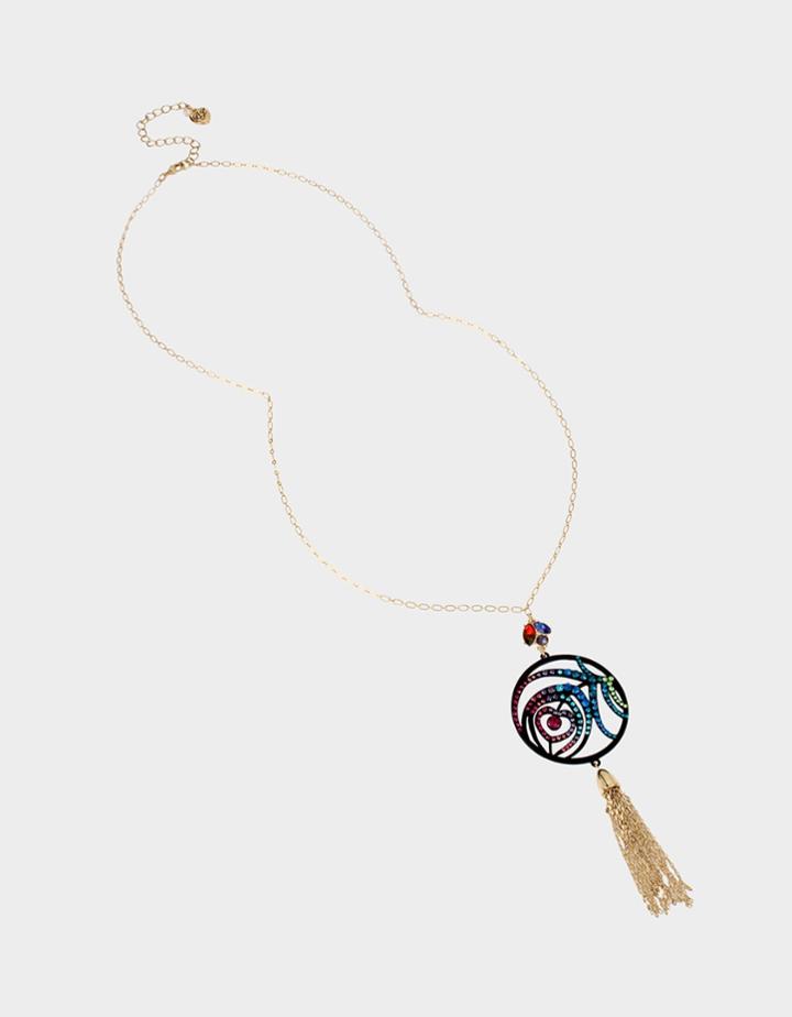 Betseyjohnson Shake It Off Feather Pendant Multi
