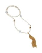 Steve Madden Celestial Starlet Pearl Necklace Blue