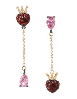 Steve Madden In Love Linear Mismatch Earrings Pink