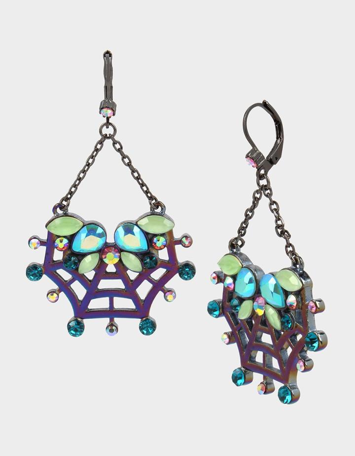 Betseyjohnson Creep It Real Web Drop Earrings Teal
