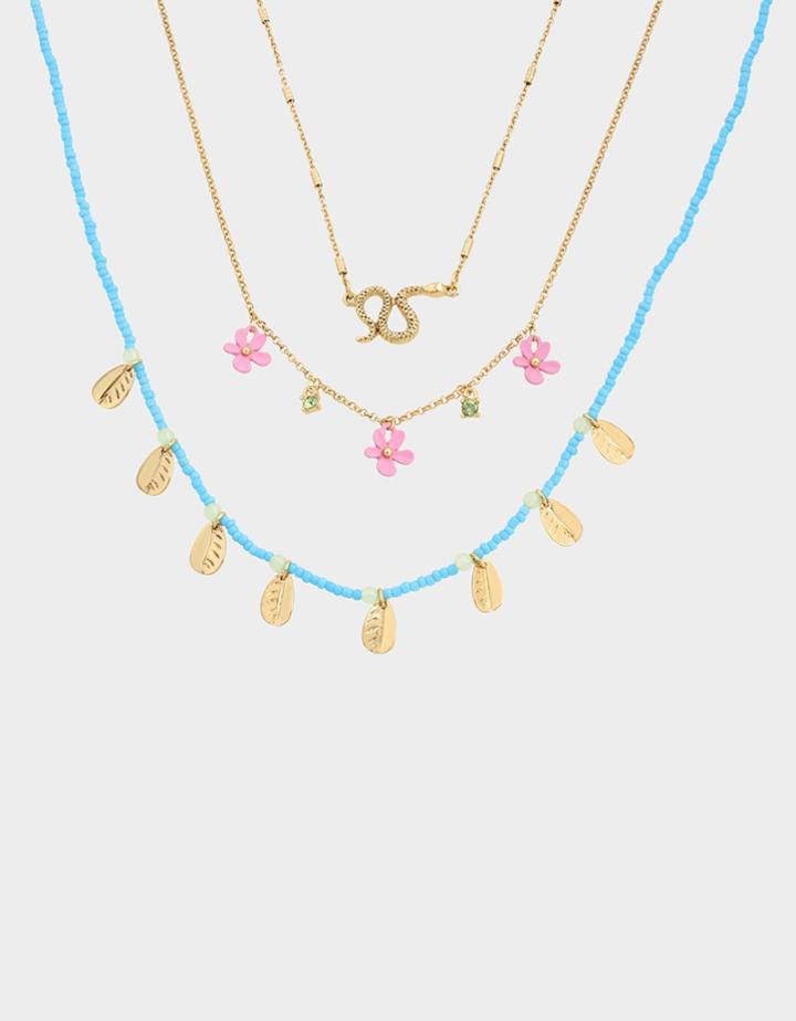 Betseyjohnson Exotic Floral Multi Row Necklace Multi