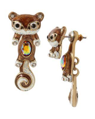 Steve Madden Mini Critters Squirrel Earrings Brown