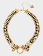 Betseyjohnson True Leopard Paw Ring Collar Orange