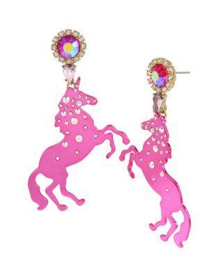 Steve Madden Magical Show Unicorn Earrings Pink