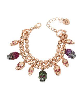 Steve Madden Duchess Of Betseyville Skull Charm Bracelet Multi