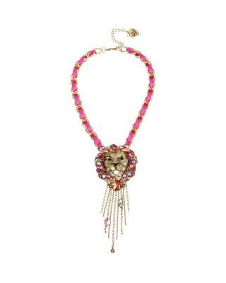 Steve Madden Magical Creatures Lion Pendant Pink