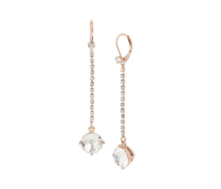 Betseyjohnson Little Angels Drop Stone Earrings Pink