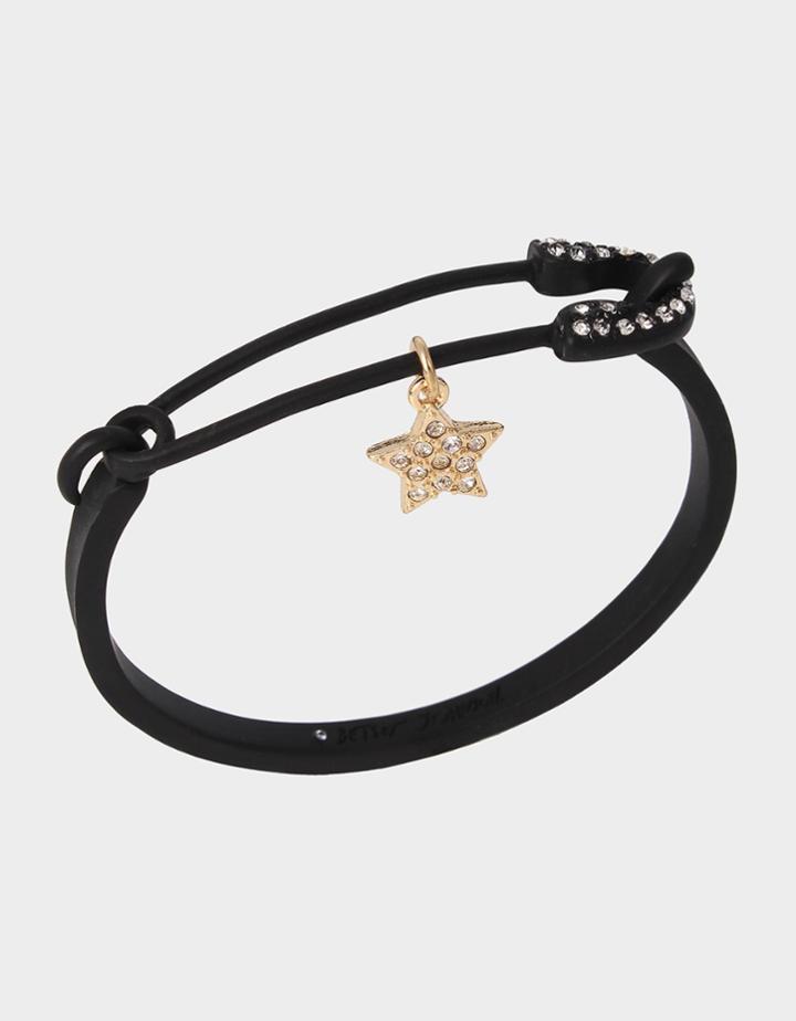 Betseyjohnson Celestial Punk Matte Safety Pin Bangle Crystal