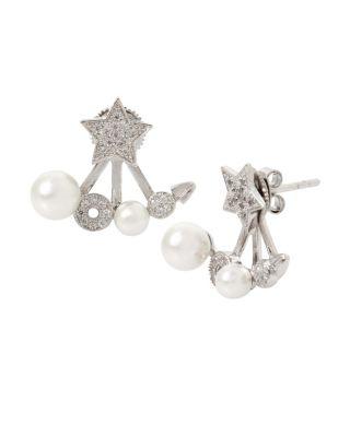 Steve Madden Blue Starlet Star Earrings Crystal