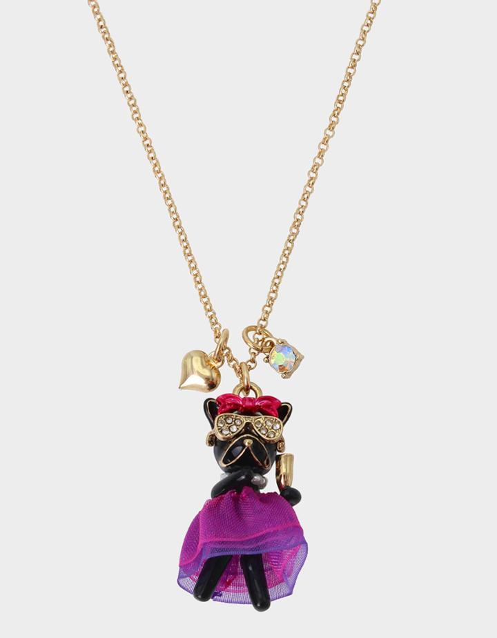Betseyjohnson Party Animal Pup Pendant Purple