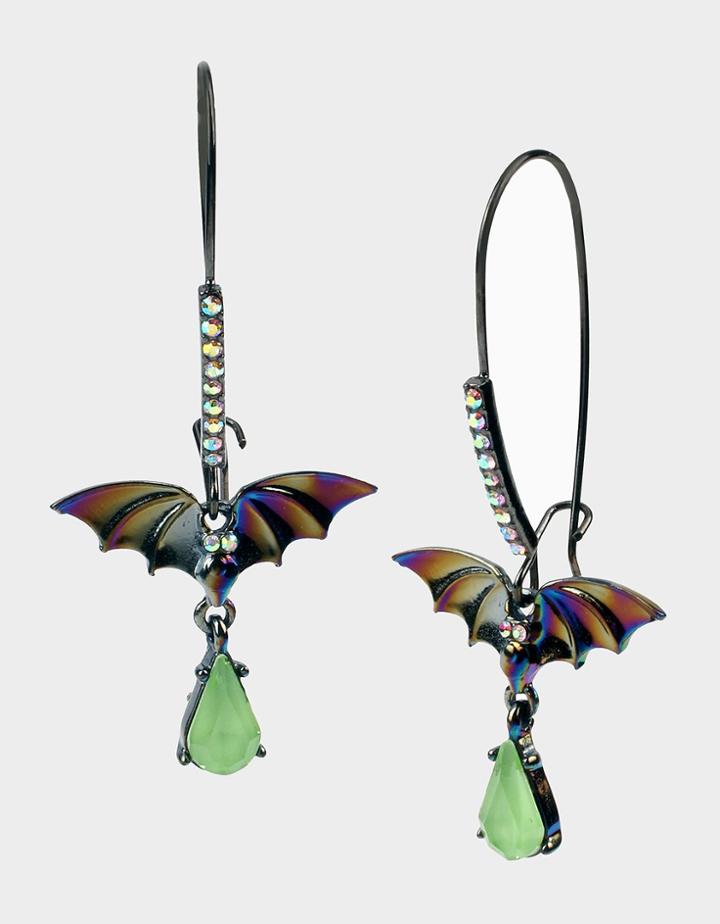 Betseyjohnson Creep It Real Bat Hook Earrings Multi