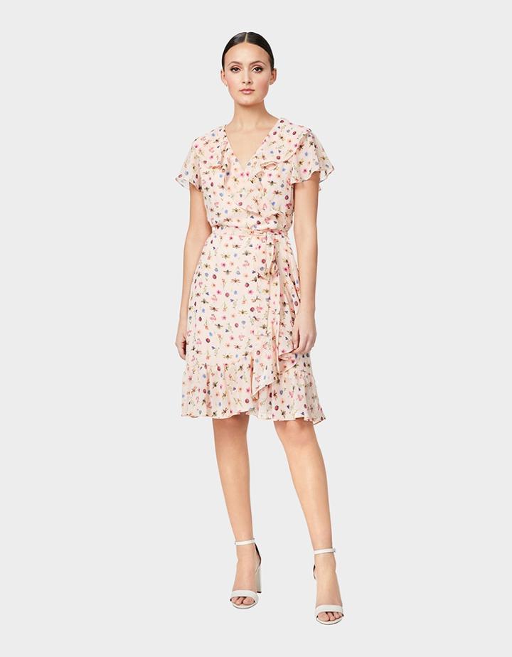 Betseyjohnson Bug Garden Wrap Dress Cream Multi