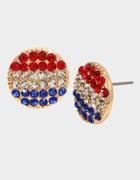 Betseyjohnson Firework Fun Round Stud Earrings Red-white-blue