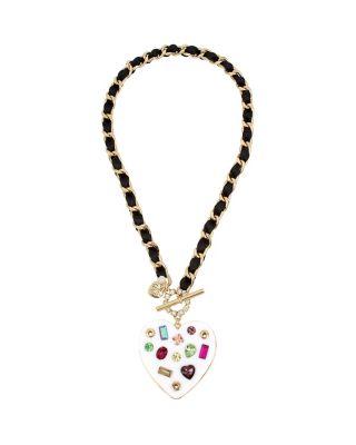 Steve Madden Boardwalk Sweets Resin Heart Pendant Multi