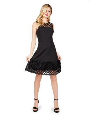 Steve Madden Openwork Abounds Dress Black