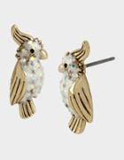 Betseyjohnson Welcome To The Jungle Parrot Studs White