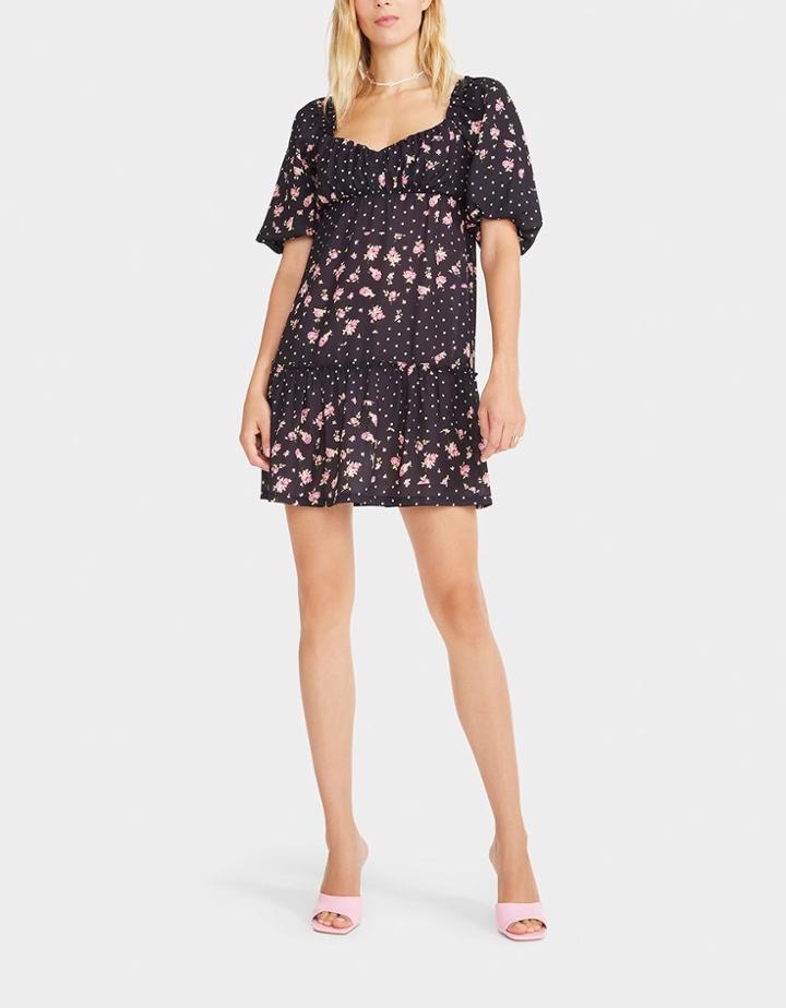 Betseyjohnson Rosy Dots Mini Dress Black