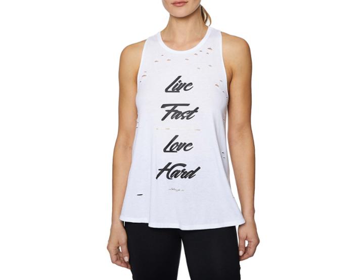 Betseyjohnson Live Fast Distressed Swing Tank White