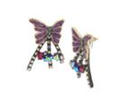 Betseyjohnson Butterfly Blitz Front Back Earrings Purple