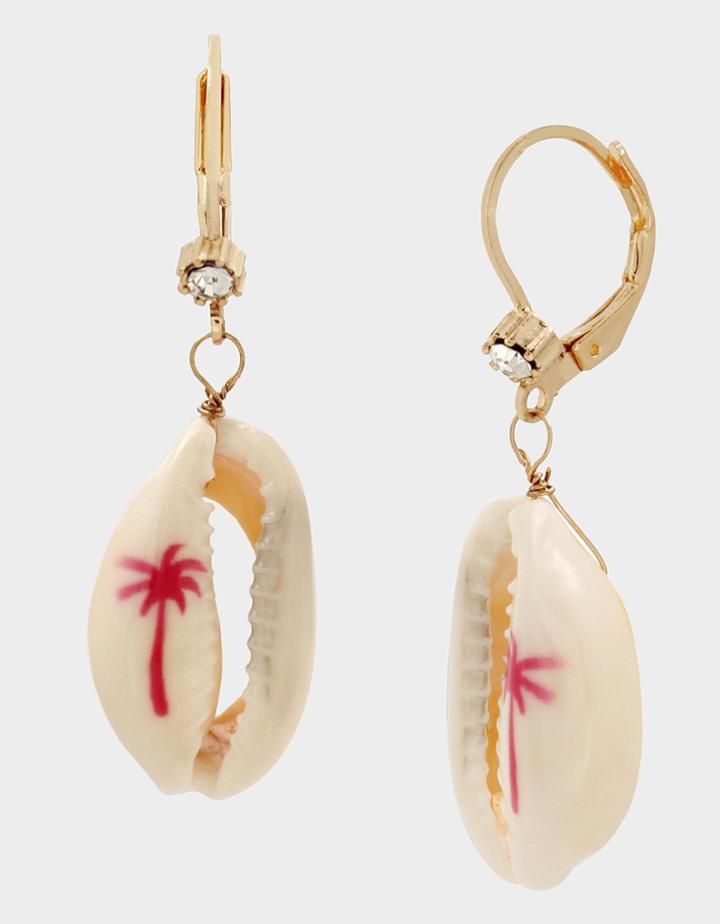 Betseyjohnson Catch The Wave Puka Drop Earrings Pink