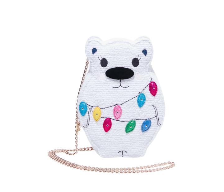 Betseyjohnson Kitsch Snow Bear Crossbody White