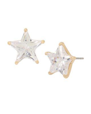 Steve Madden Betsey Blue Gold Star Stud Earrings Crystal