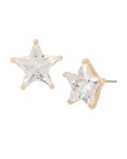 Steve Madden Betsey Blue Gold Star Stud Earrings Crystal