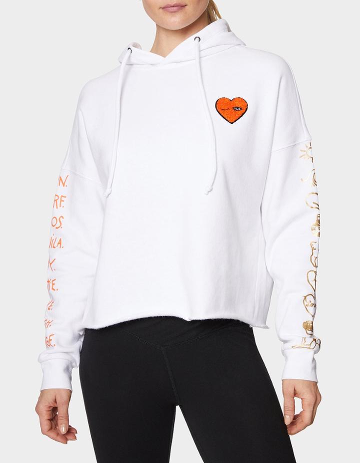 Betseyjohnson Betseys List Cutoff Hoodie White