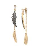 Steve Madden Angels And Wings Feather Earring Crystal